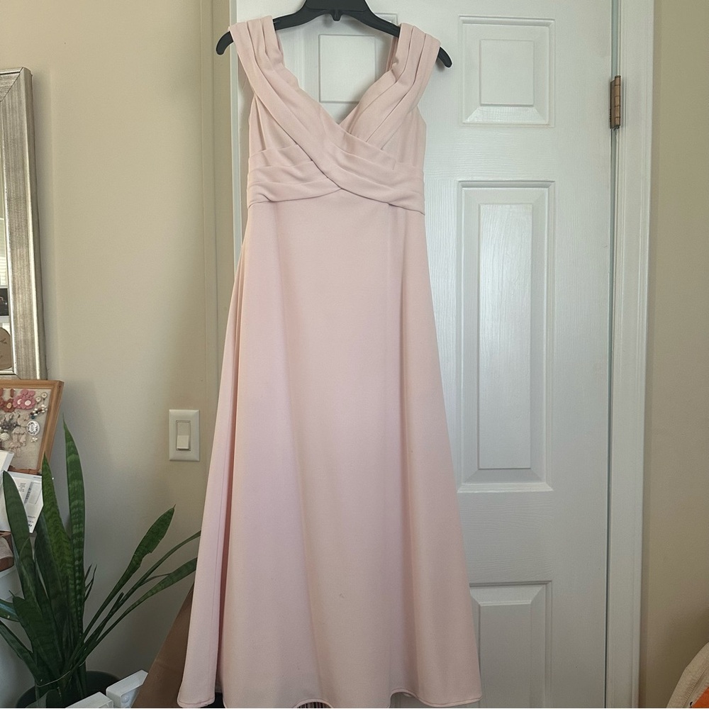 Formal Wear Azazie Elegant Soft Pink Off Shoulder Maxi Dress